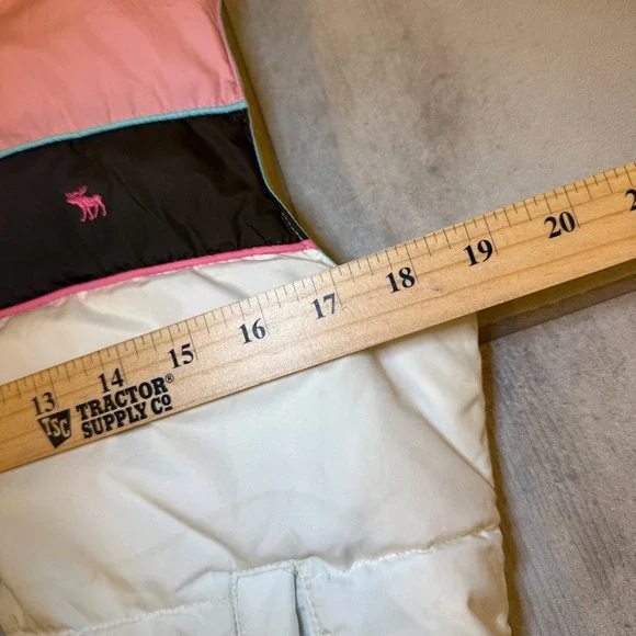 Abercrombie Fitch Puffer Vest Womens M Color Block Down Quilted Full Zip - Picture 6 of 7